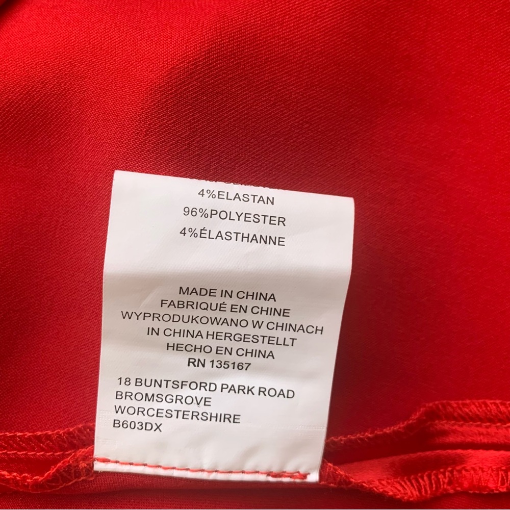 Motel Rocks Paiva Slip Dress Satin Red Straps Mini Short Size Medium UK Size 12 - Picture 14 of 15